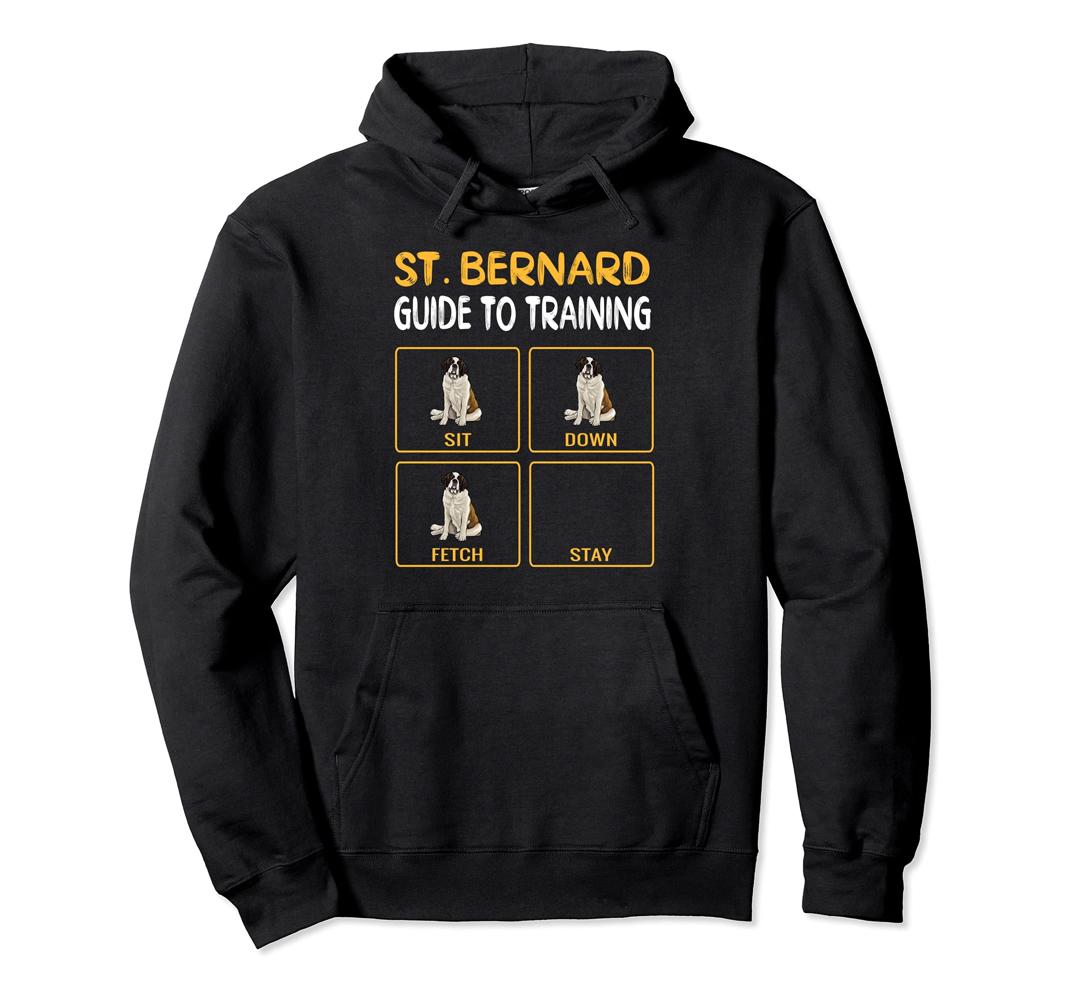 Funny St. Bernard Guide To Training Dog Obedience Trainer Pullover Hoodie, Black