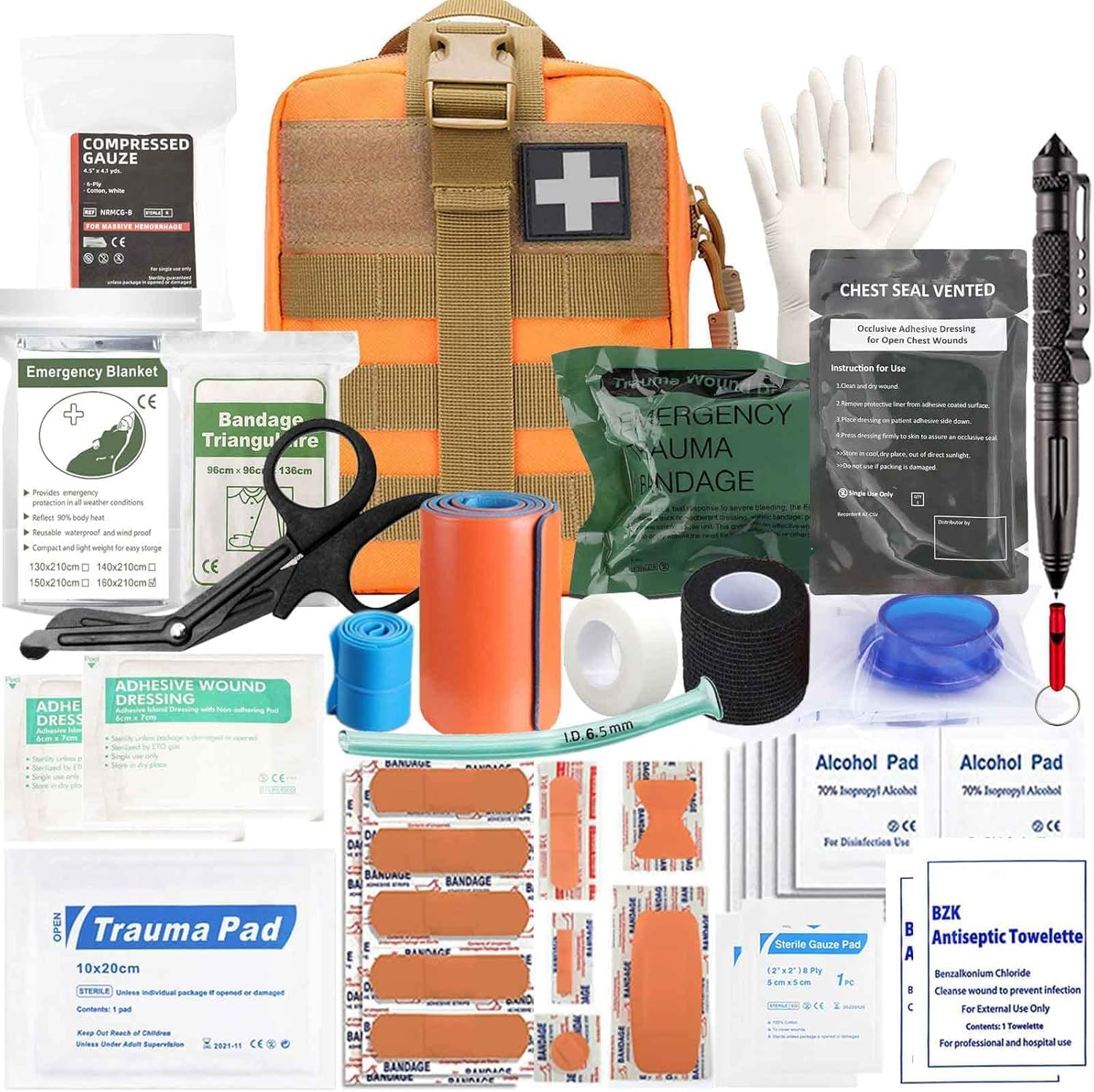 74 Piece Camping First Aid Kit Ifak Trauma Kit, Mo… 74 Piece Camping First Aid Kit Ifak Trauma Kit, Mo…