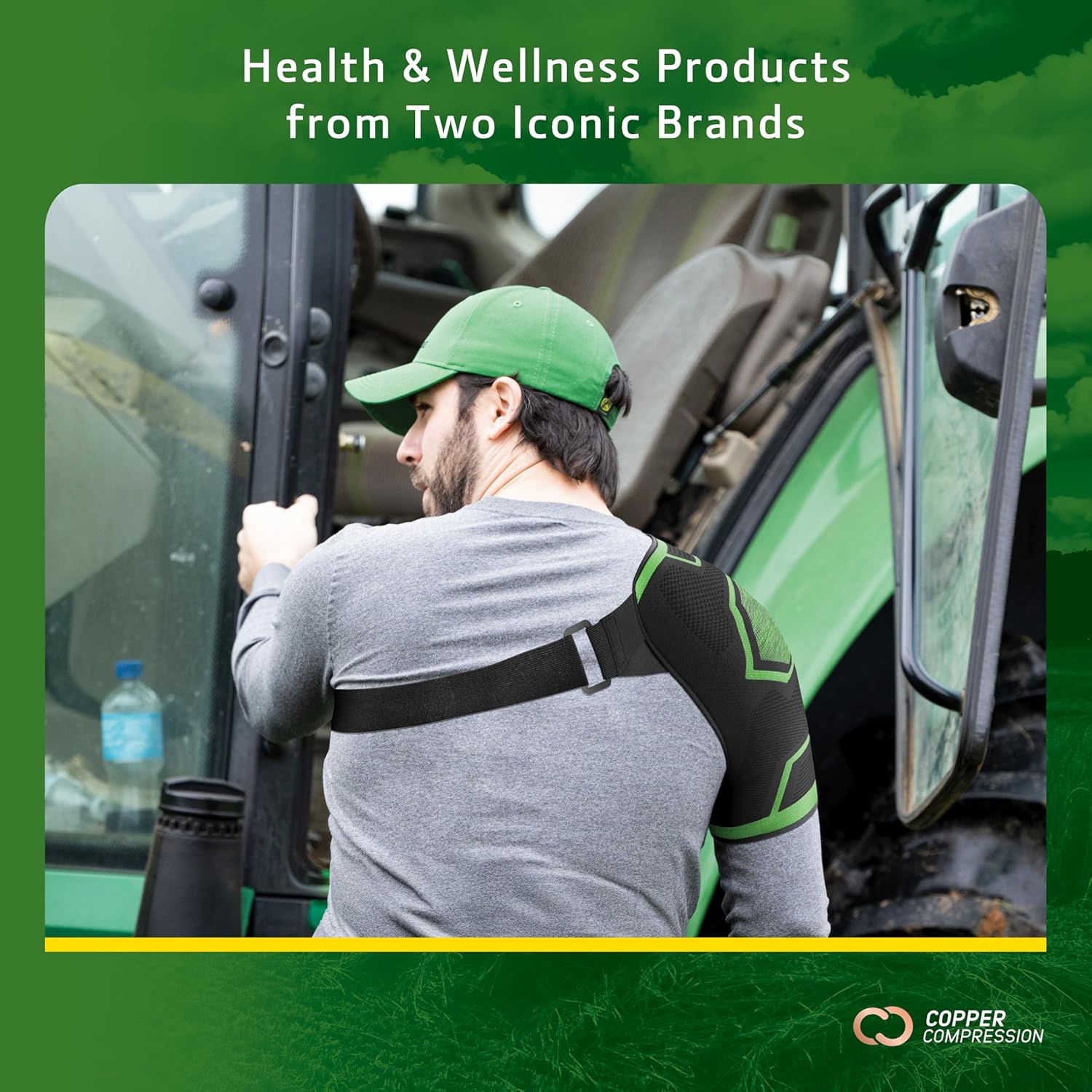 John Deere Shoulder Compression Sleeve by Copper Compression – Rotator Cuff Support for Tendonitis, Frozen Shoulder, Joint Pain & Inflammation – Seamless Knit Brace for Stability & Comfort – L/XL - Image 6