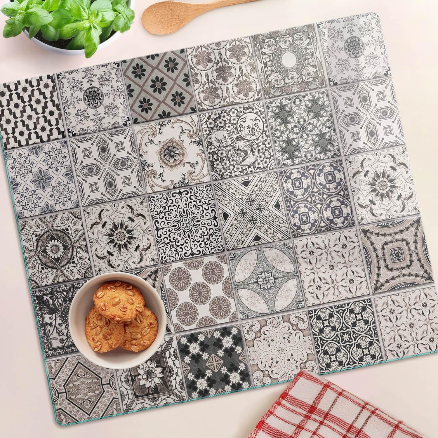 Tagliere In Vetro Temperato 60x52 Cm Durevole E Igienico Resistente Al