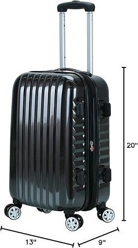 Miniatura 8 de Rockland, Melbourne - Maleta de viaje rígida y expandible de ruedas giratorias, Carbon