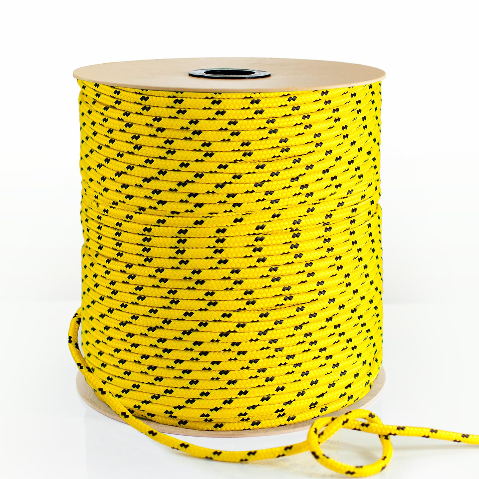 Cuerda de polipropileno amarilla – 12 mm – 100 m – Carga máxima de 82 kg Cuerda trenzada Cordón de plástico tejido