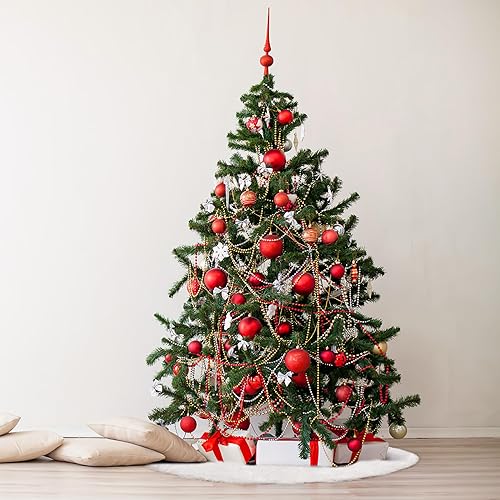 Miniatura 7 de Falda de felpa con decoración de árbol navideño Tinksky, adornos para decoración para Feliz Navidad de 30.8 pulgadas.