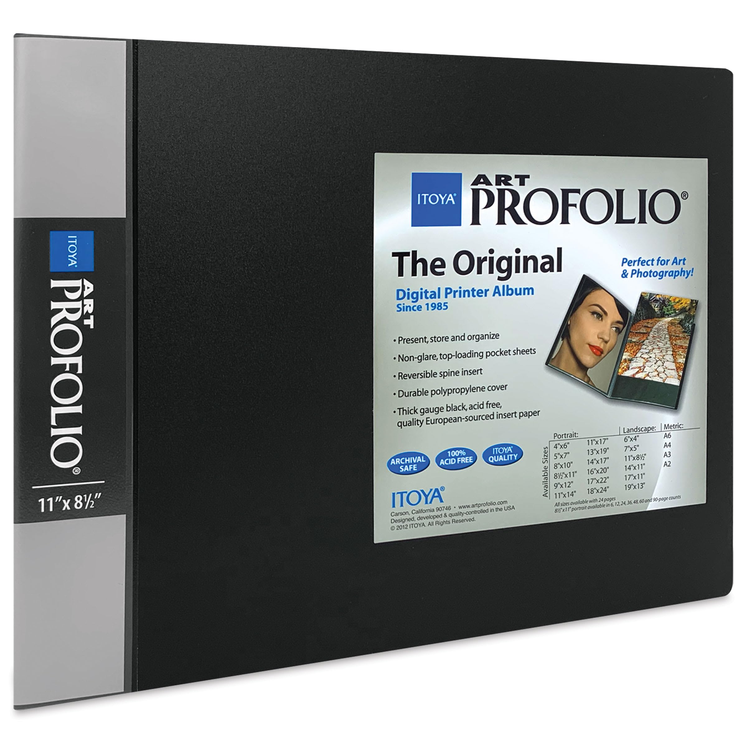 Black Itoya The Original Art Profolio Landscape 11X8.5in. Horizontal 24 Sheets 48 Pictures