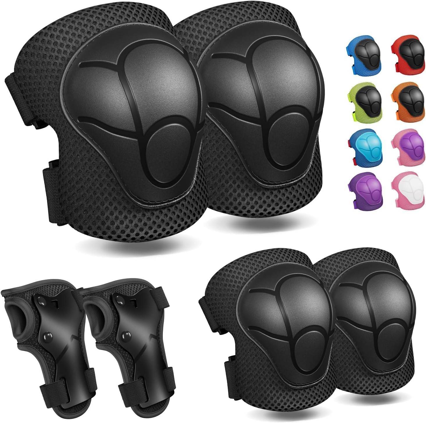 Knee Pads for Kids Kneepads and Elbow Pads Toddler Protective Gear Set Kids Elbow Pads and Knee Pads for Girls Boys with Wrist Guards 3 in 1 for Skating Cycling Bike Rollerblading Scooter