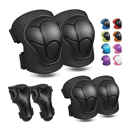 Knee Pads for Kids Knee Pads and Elbow Pads Toddler Protective Gear Set Kids Elbow Pads and Knee Pads for Girls Boys with Wrist Guards 3 in 1 for Skating Cycling Bike Rollerblading Scooter