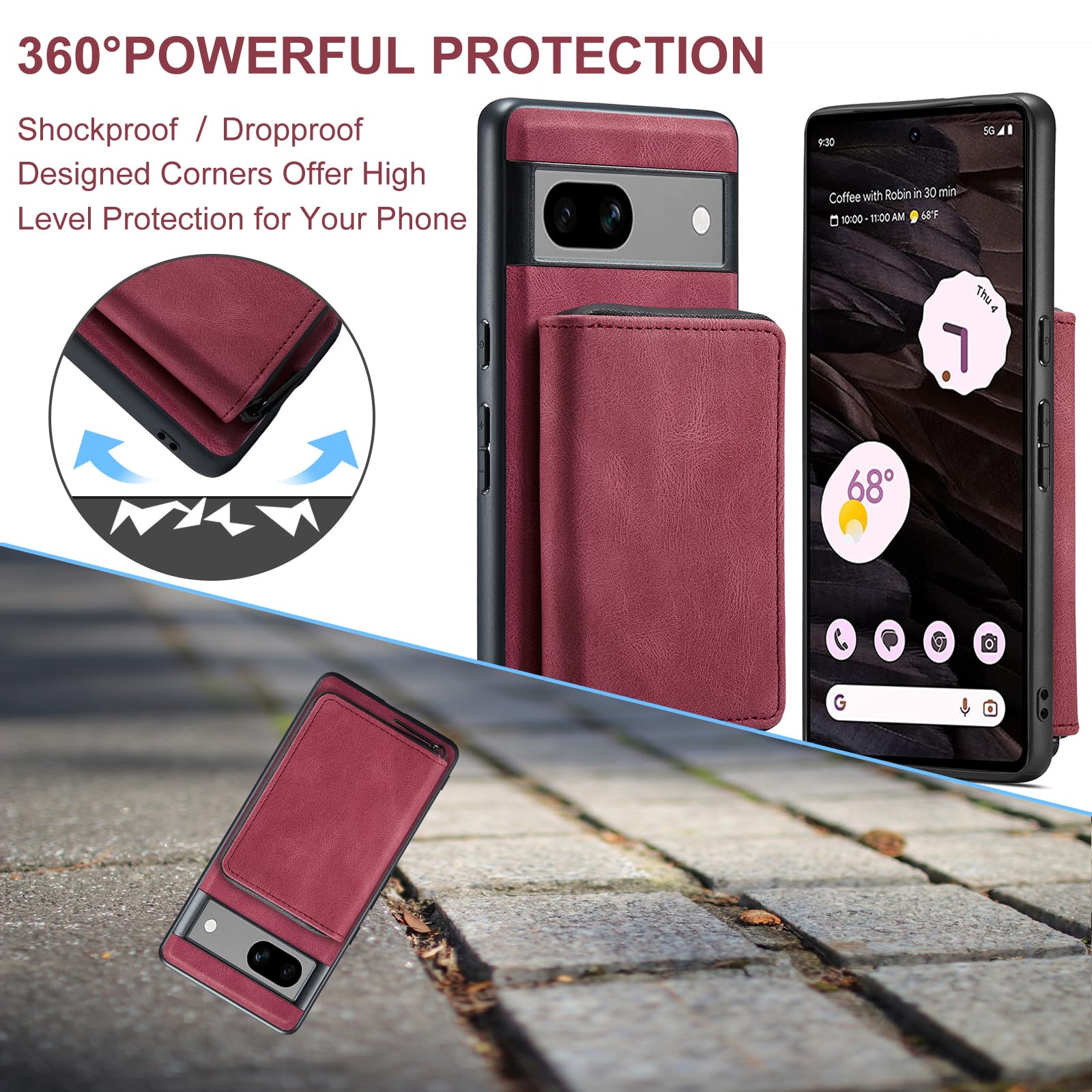 Asuwish Compatible With Google Pixel 7A 5G 2023 Wallet Case And