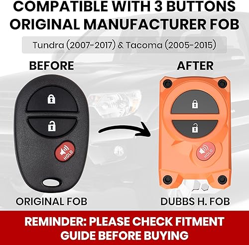 Vista 25 de Funda para llavero Toyota con abridor de botellas integrado, carcasa protectora resistente para Tundra (2007-2017) y Tacoma (2005-2015) - Agarre