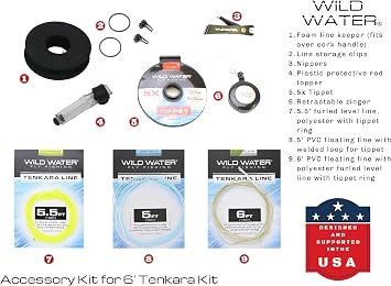 Wild Water Tenkara Starter Package, Excellent Fly Fishing Equipment for Beginners, Includes Flies, Three Lines, Hard Tube Case & Rod Sock