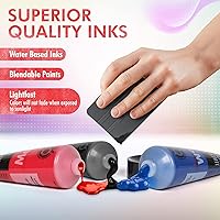 Vista 3 de Marabu Kit de serigrafía – Kit de impresión de pantalla con marco de madera reutilizable, 1 escobilla de goma de serigrafía y 3 tintas de 3.4 fl oz