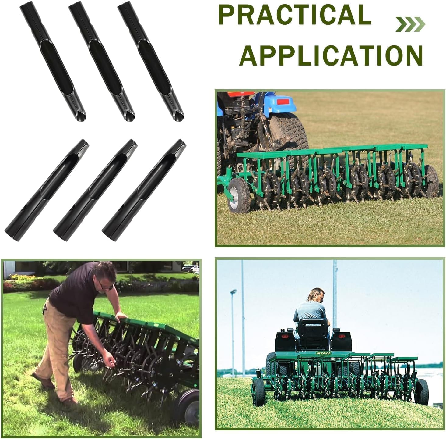 12 Pack Aerator Parts 1/2 Inch Closed Spoon Aerator Core Tines Fit For Ryan 522361, Bluebird 7190, Classen 100032, EXMARK 121-4894, 126-0262, 1262143