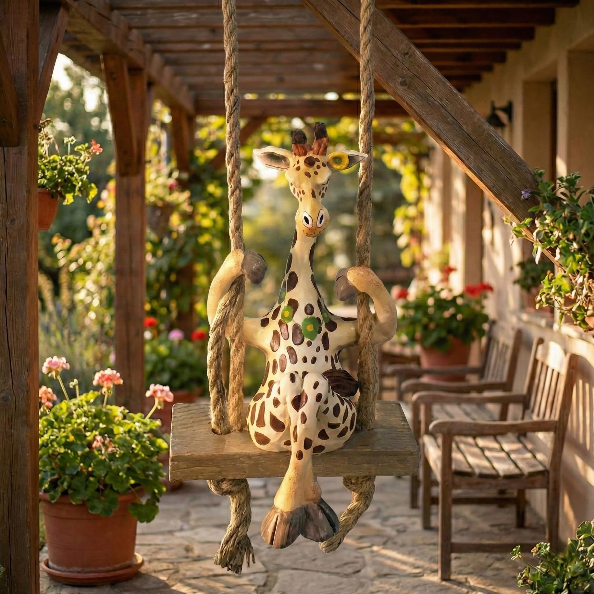 Amazon.com: Blue Sky Ceramics Giraffe Garden Swinger, Multi (20486