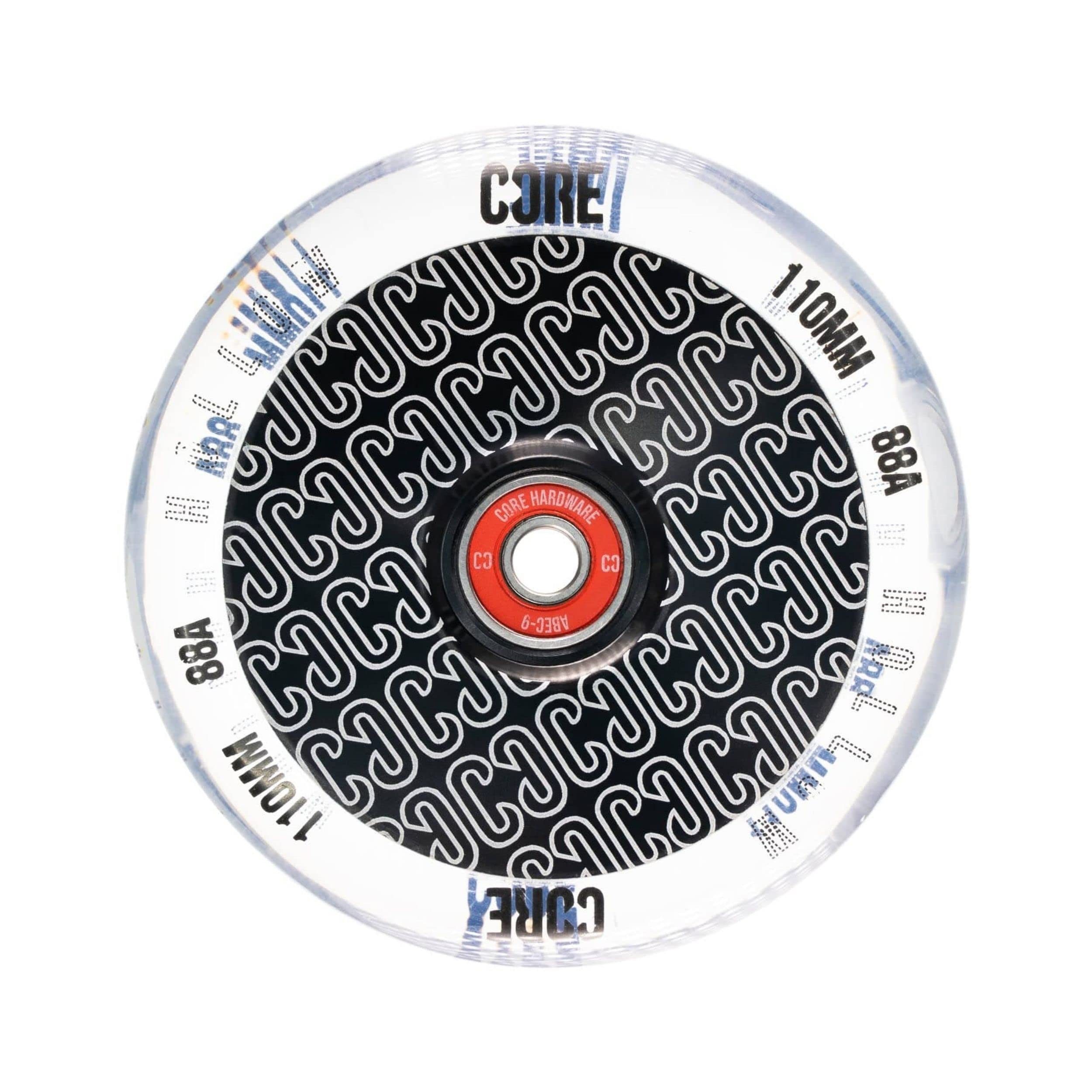 CORE Hollow Stunt Scooter Wheel 110mm ABEC 9 Bearings (Replacement Pro Scooter Wheels) - Clear โ image 1