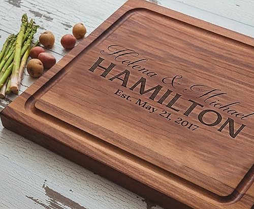 Miniatura 9 de Tablas de cortar grabadas Tabla de cortar personalizada Mr Ms Tabla de cortar de bambú grabada de madera personalizada