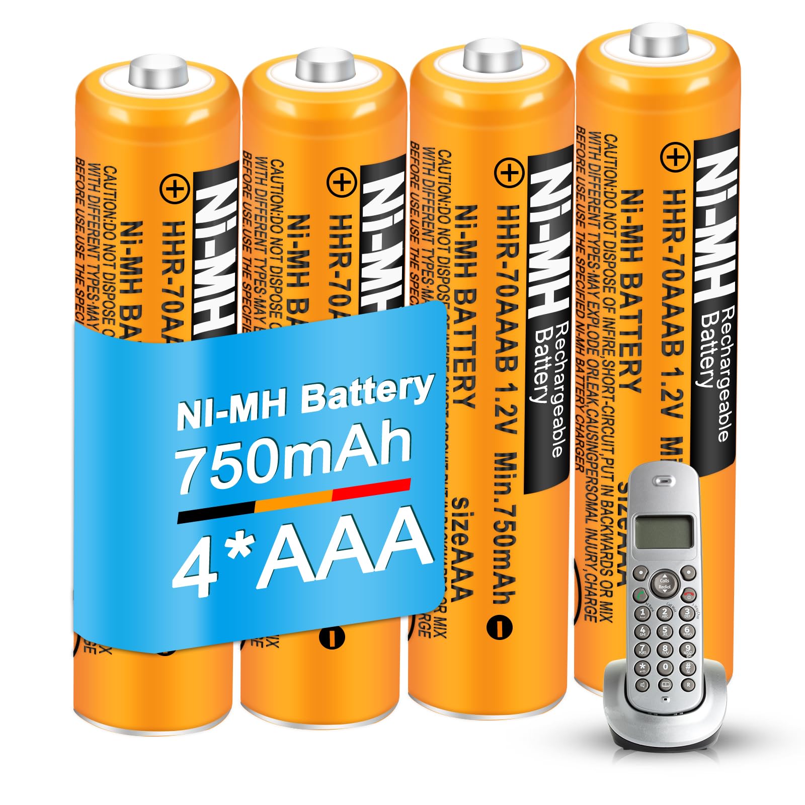 4 Pack NI-MH AAA Akku Wiederaufladbare Batterien 750mAh 1.2v HHR-70AAAB für Gigaset BT Panasonic Kabelloses Heimtelefon