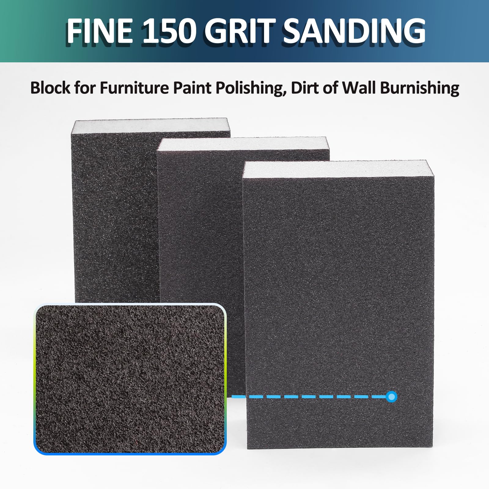 Snapklik.com : Luomorgo 6 Pcs 150 Grit Sanding Sponge, Coarse Sponge ...