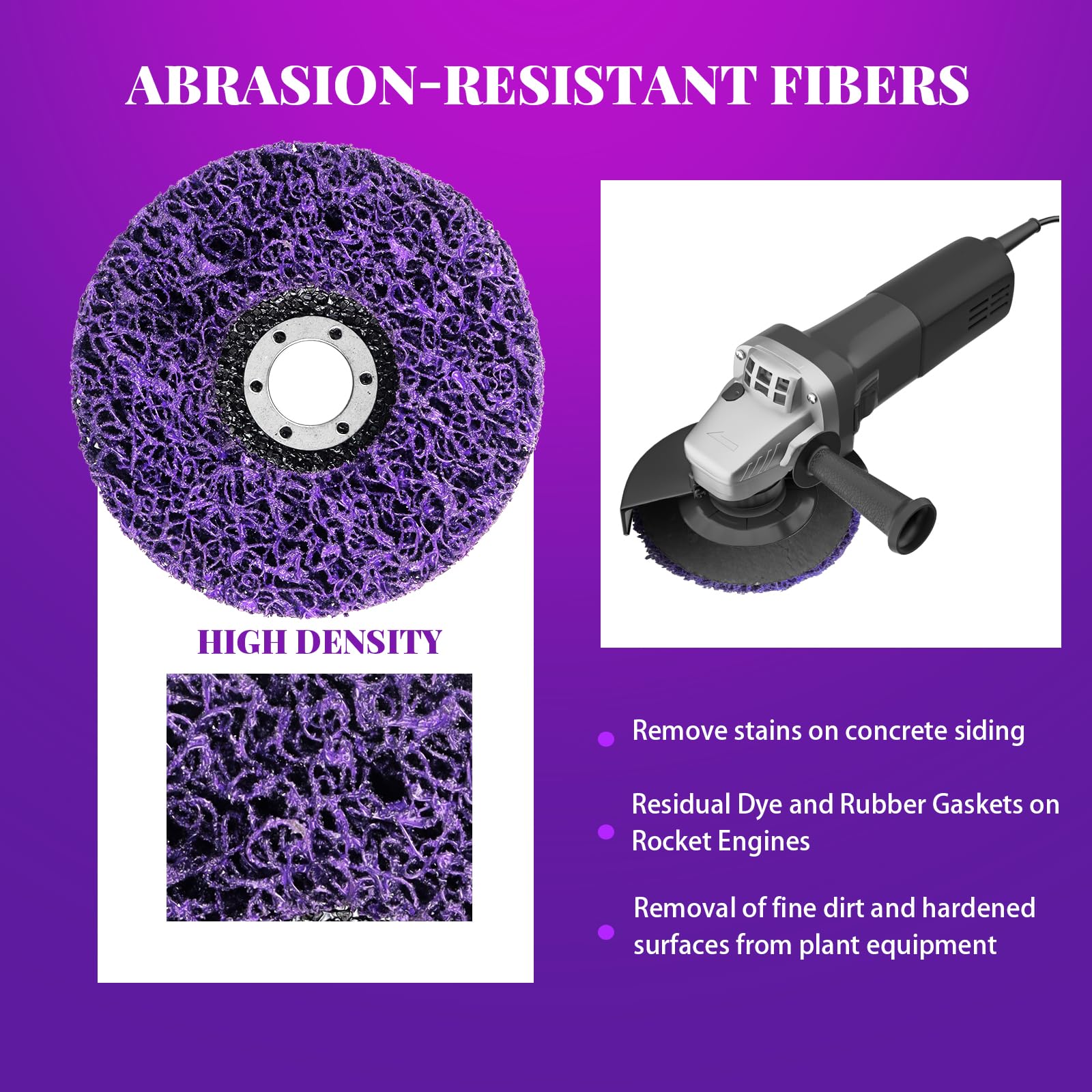 CSD Lot de 7 disques de nettoyage grossier 125 mm, enlever la rouille et la peinture (violet, 7, moyen)