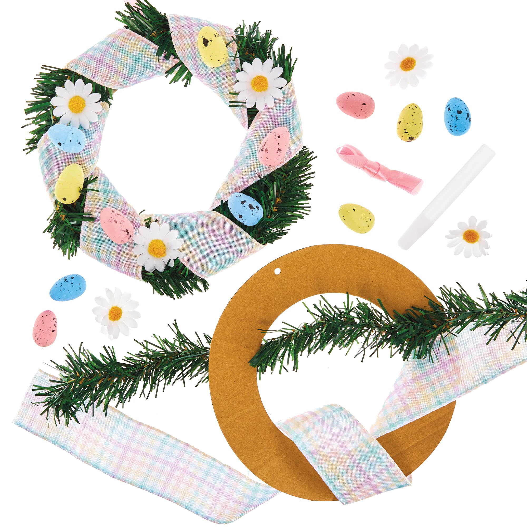 Baker Ross FX974 Easter Wreath Kit - 1 Kit, Easter Wreath Craft Kits for Kids