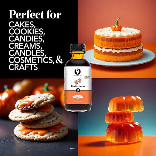 Miniatura 3 de Dolce Foglia Aceites aromatizantes Habanero  2 onzas  Aceite aromatizante multiusos para hacer dulces, extractos y saborizantes para hornear,