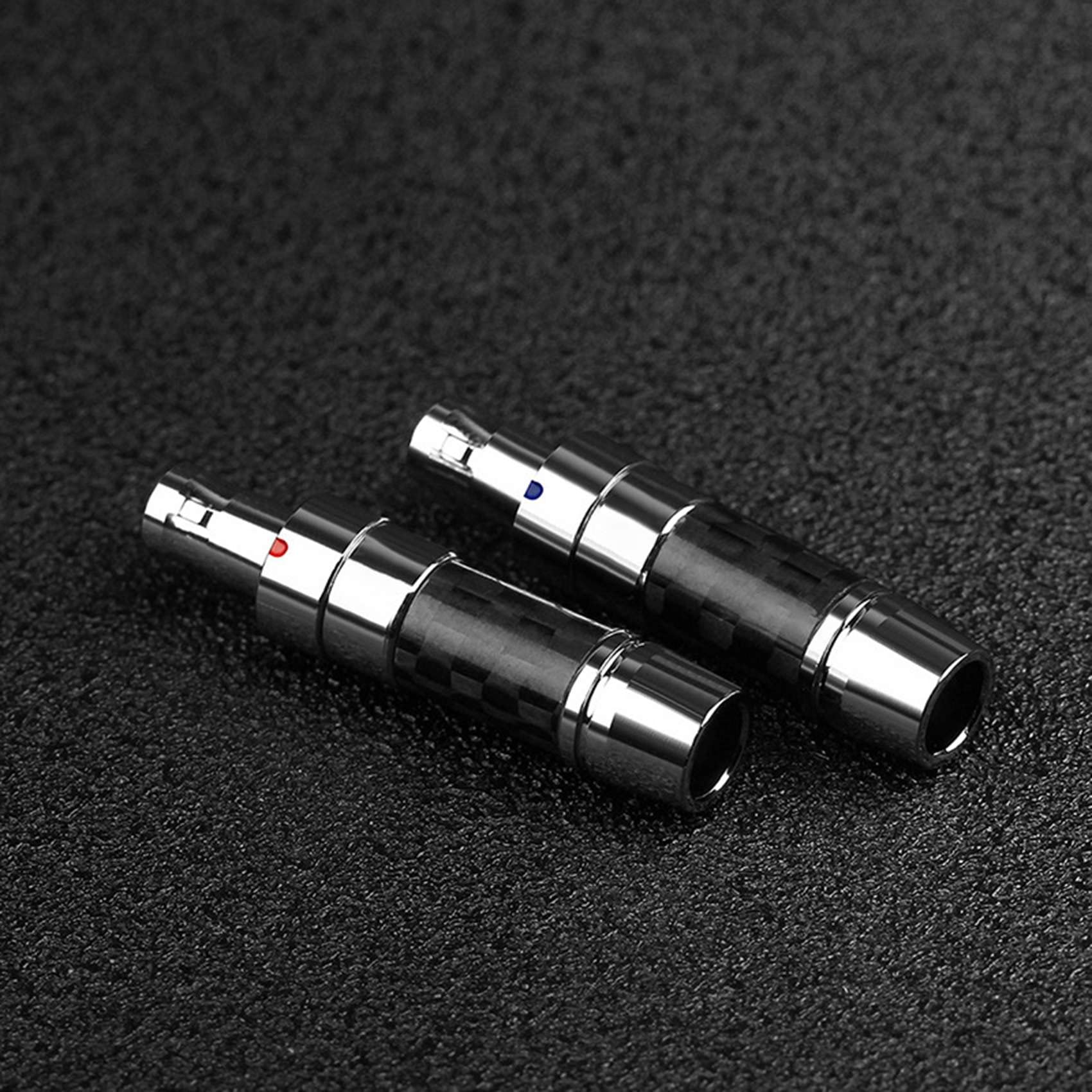 1 par de de auriculares para HD800 HD820 D1000 rodio plateado cobre fibra de carbono conector de audio adaptador de auriculares