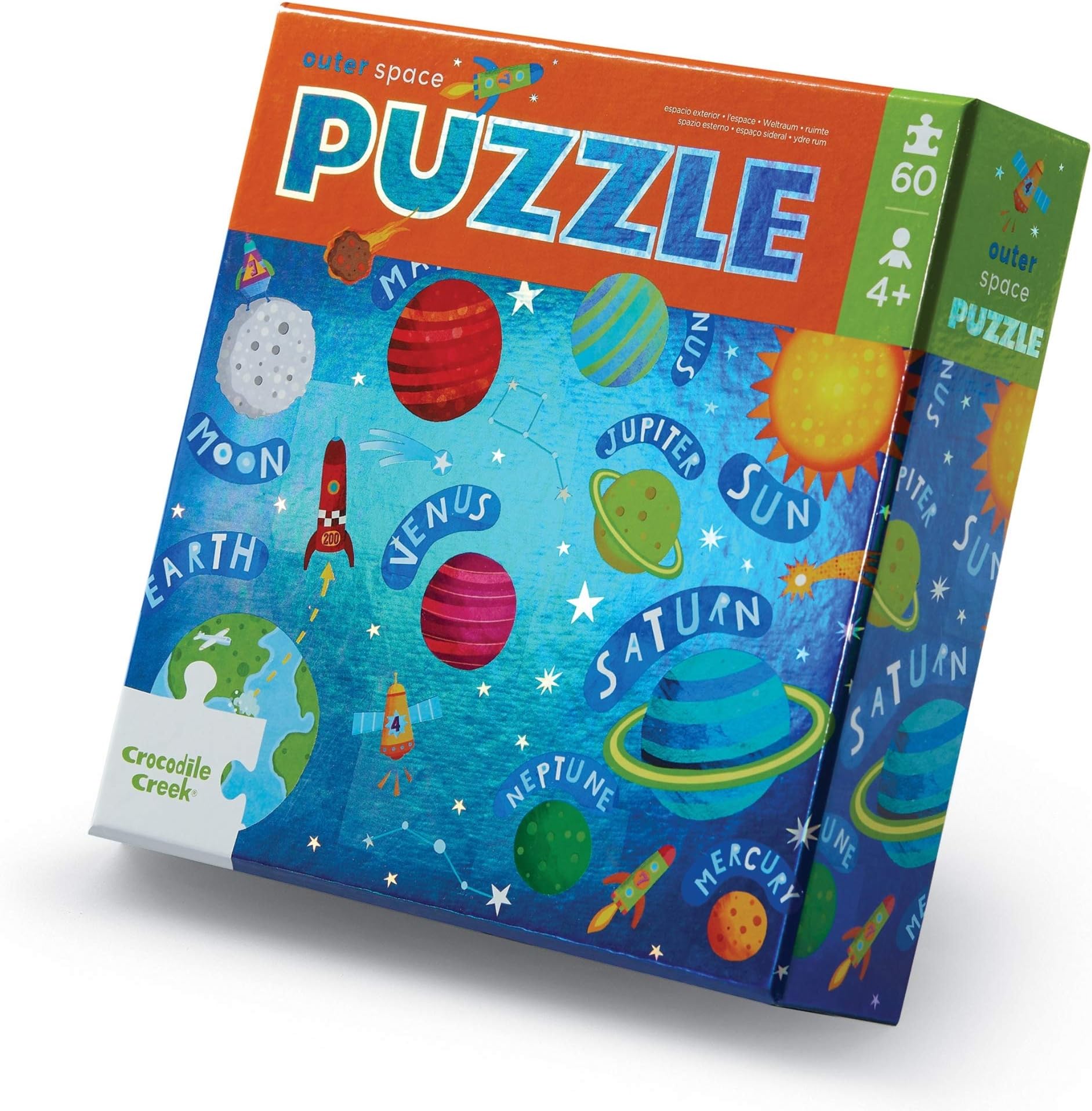 Crocodile Creek Holographic Foil Floor Puzzle Outer Space 60 Piece ...