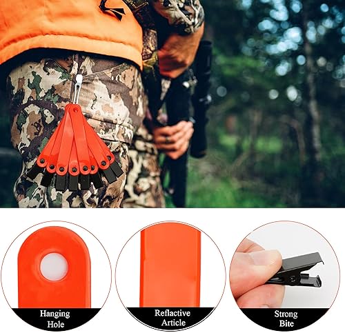 Miniatura 4 de Juego de 136 marcadores reflectantes para senderos, incluye 100 tachuelas reflectoras de caza y 36 marcadores de sendero de alta visibilidad con