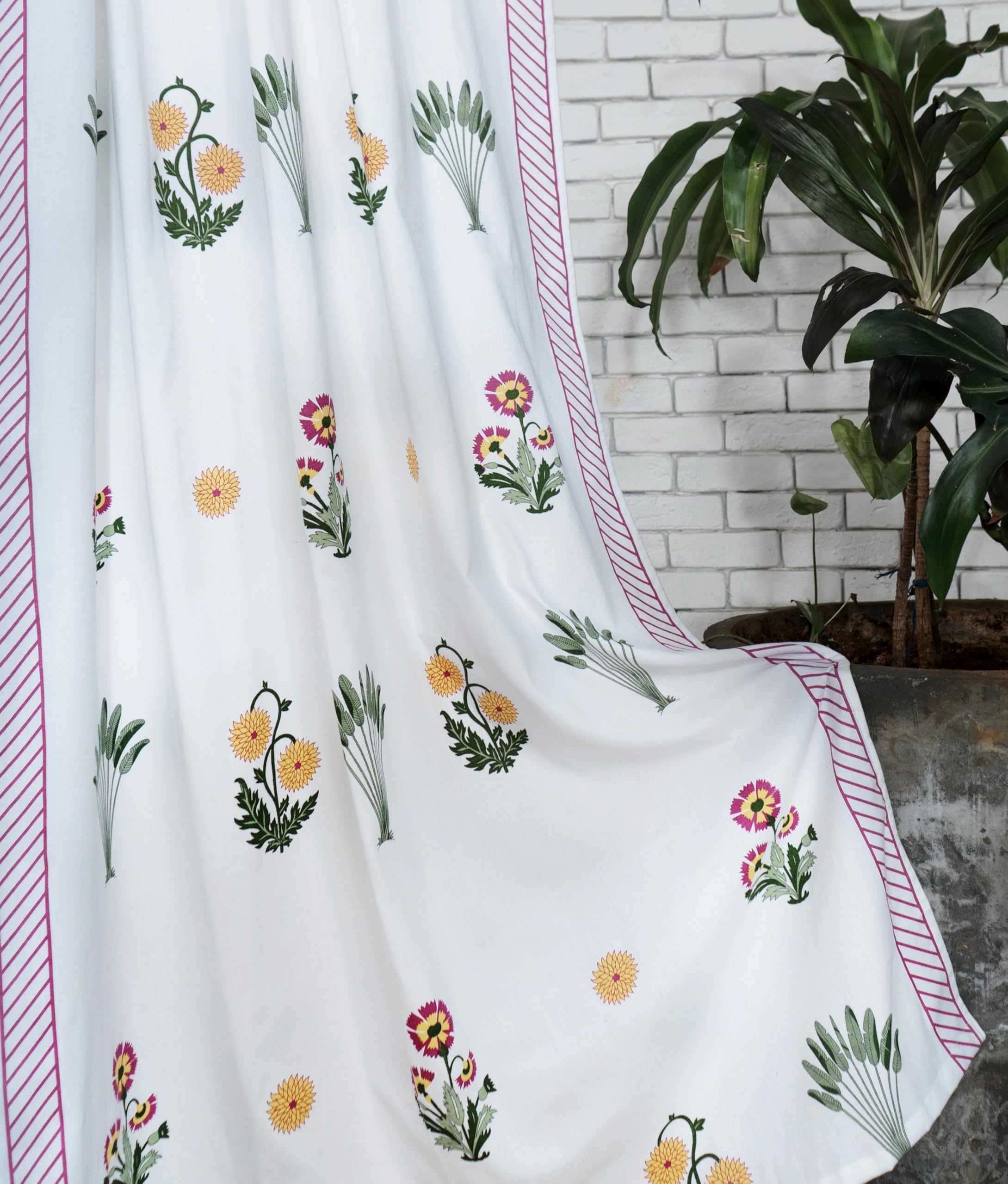 Tranquebar Curtain Co. Cotton Curtains for Window, 60-65% Room Darkening, Ethnic Palms Print (Bagh: Pink) -5 Feet, Set of 2 (Length 152 cm) - with Back Tab (B0D83ZZBY6) Amazon Price History, Amazon Price Tracker