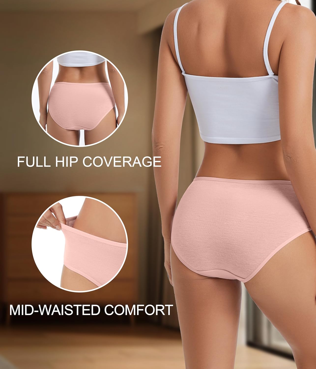 Womens Underwear Merino Wool Bikini Panties Breathable Wool Hipter,Moisture Wicking Wooly Panties 3 pack - Image 5