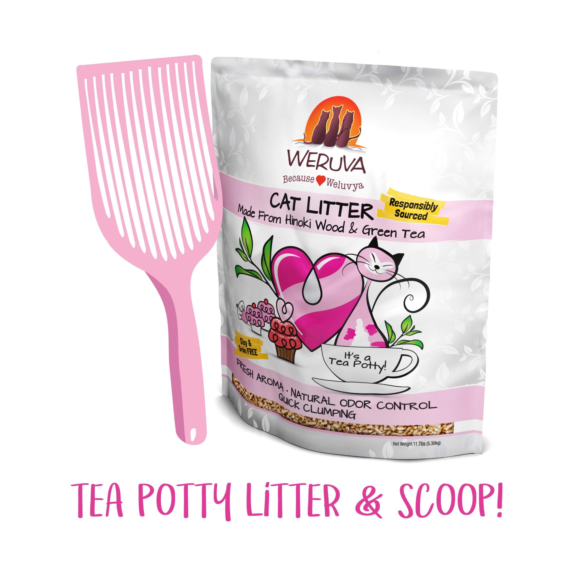Weruva It's Potty Time Cat Litter and Pelleted Litter Scoop, 11.7 Pounds