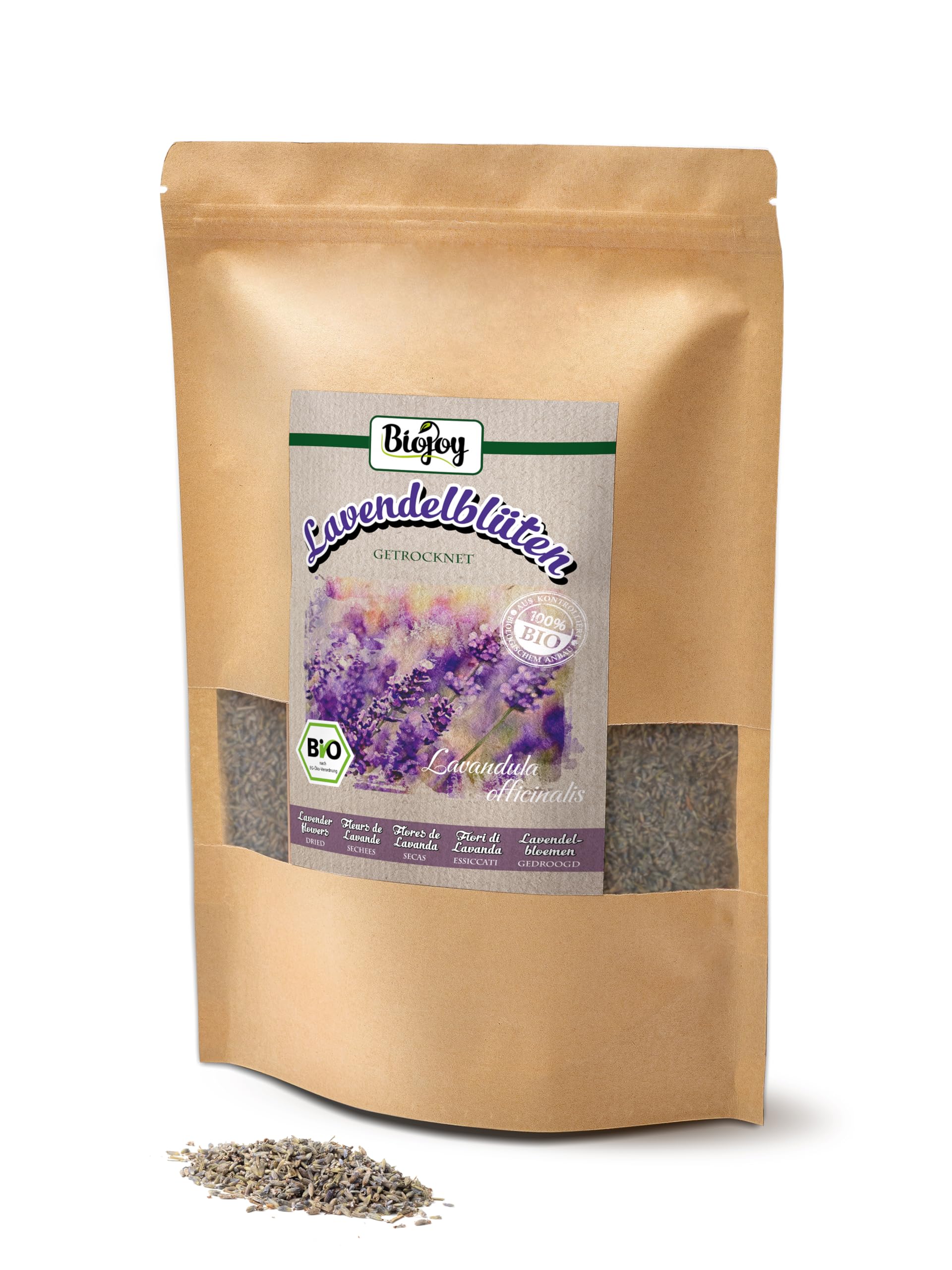 Biojoy BIO Kwiaty lawendy, suszone, herbata, 50 g | Lawenda, do herbaty, poduszek zapachowych lub dekoracji, Lavandula officinalis L.