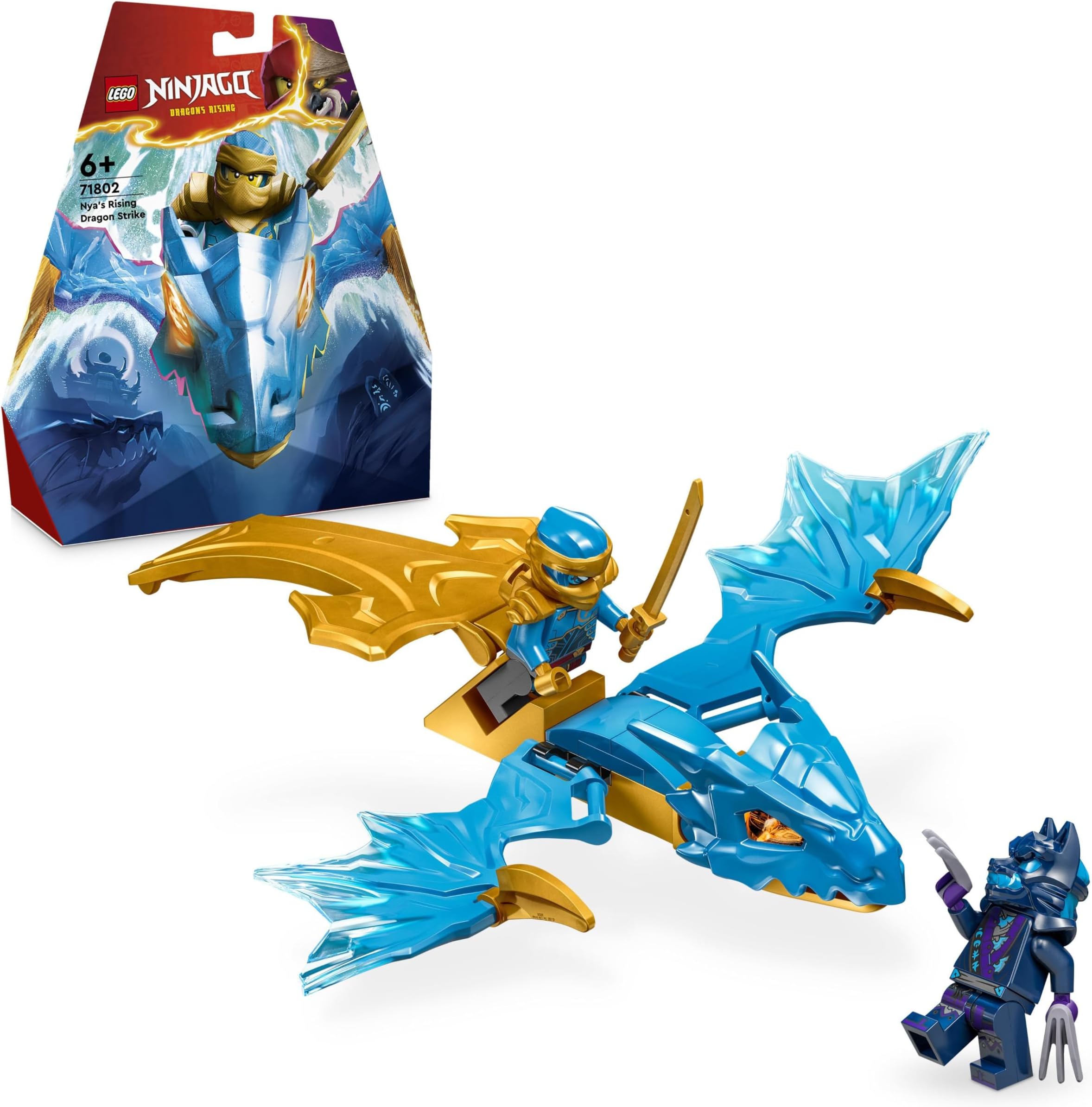 NINJAGO Nya’s Rising Dragon Strike Model, Toy Figure Building Set for 6 Plus Year Old Girls, Boys & Kids with Ninja Character Nya Minifigure and Katana Sword Accessory, Birthday Gift Idea 71802