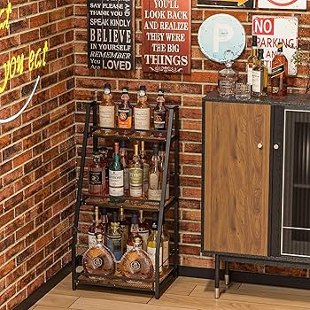 お部屋のインテリアに最適！木製ワインバー Amazon.co.jp: xixi-home ワインバーキャビネット 木製 3段 酒棚