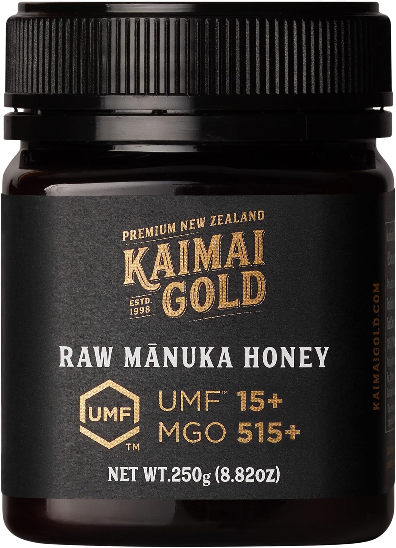Kaimai Gold Raw Manuka Honey, MGO 515+, New Zealand Honey, Non-GMO, Traceable from Hive to Hand, Daily Wellness Support - 250g (8.8 Oz)