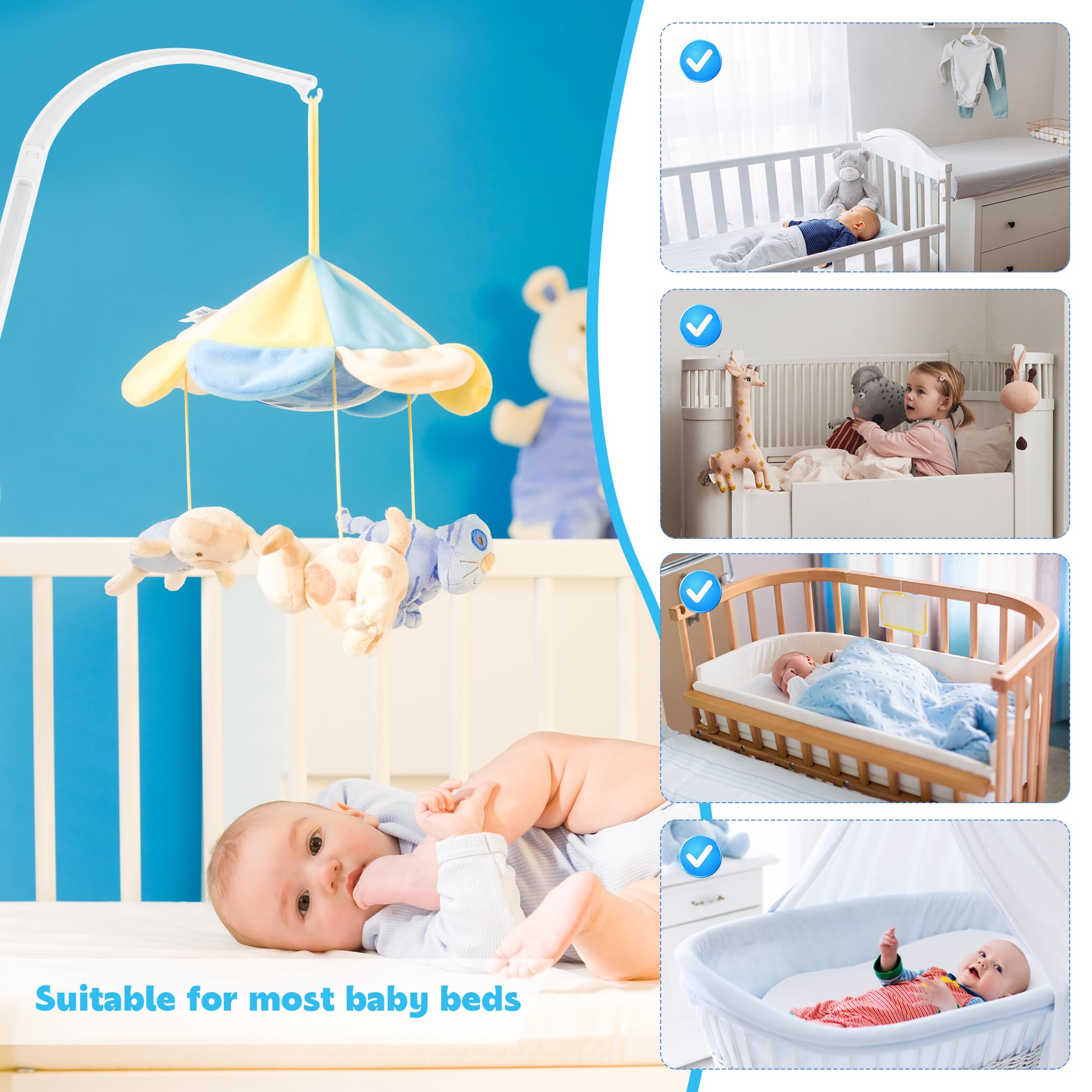 Culla Braccio Mobile, Supporto Giostrina Lettino, Supporto per Culla per Neonati per Decorazione Giocattolo fai da te