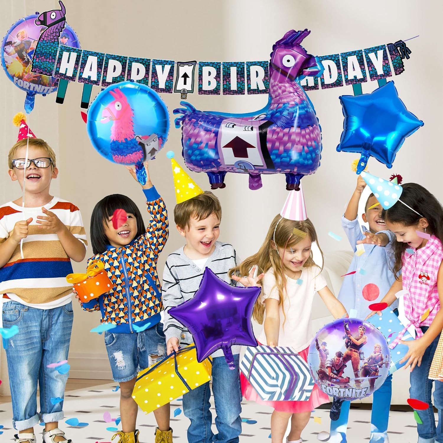 Décoration Anniversaire Thème Jeux Vidéo – Ballons Fortnite, Guirlande, Kit Fête Garçon