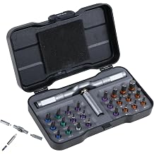 SUNHZMCKP 24 in 1 Magnetic Ratchet Screwdriver Set with Detachable T Handle | HRC60+ S2 steel bits, anti-slip precise tip; 58-tooth reversible ratchet T-handle, extendable rod slots work as nut wrench