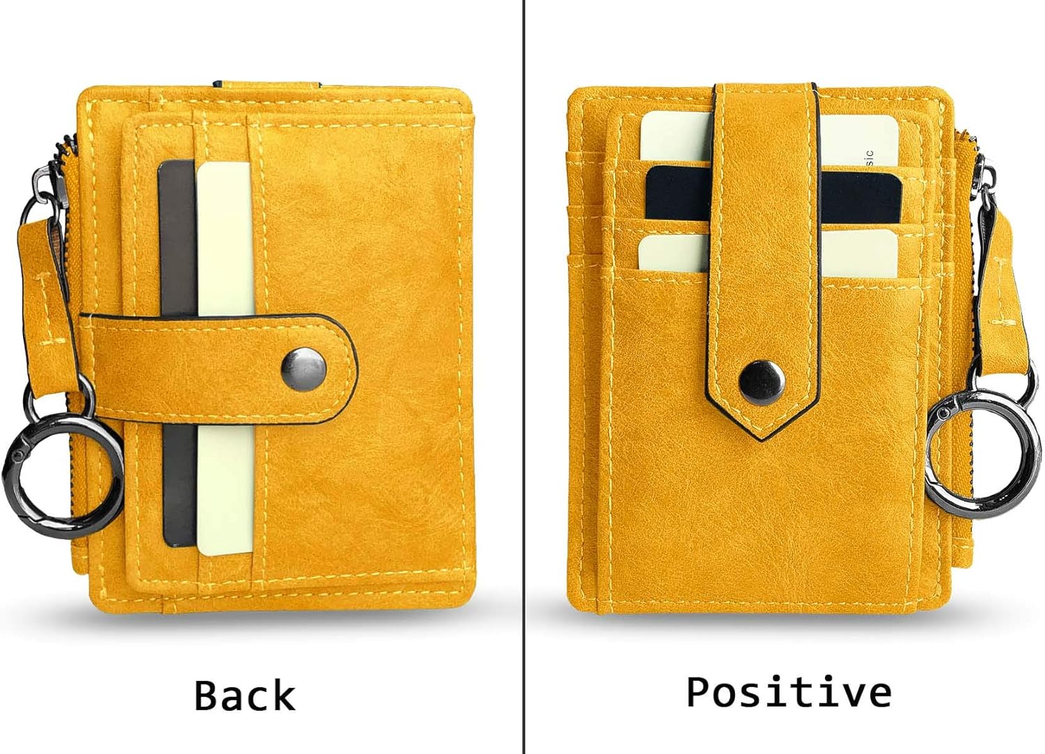 Miniatura 2 de AOXONEL Cartera de cuero para tarjetas de crédito Rfid para mujeres, compacta, pequeña, para mujer, monedero delgado