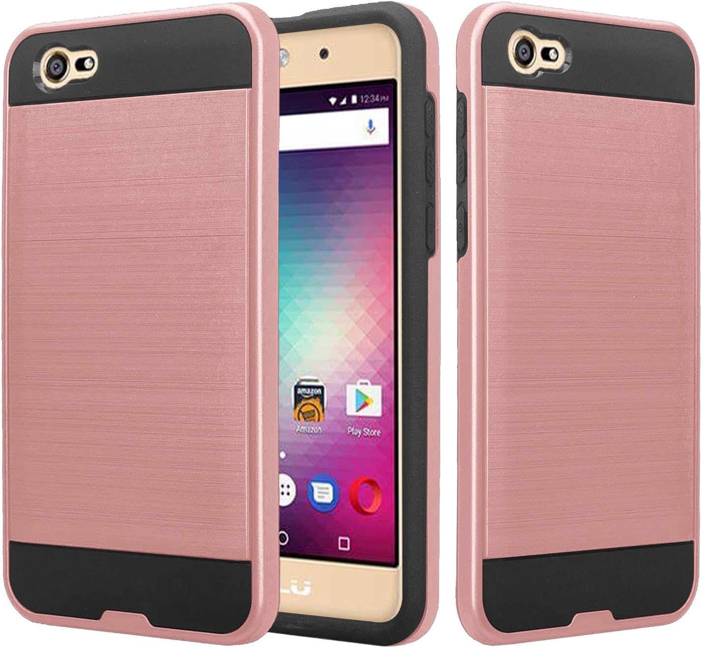 BLU Studio Selfie 3 Case, SOGA Shockproof Absorption Anti-Scratch Brush Texture Slim Armor Protector Cover Compatible for BLU Studio Selfie 3 G110Q Hybrid F826-RG-BLUSTUDIOSELFIE3-BRUSH