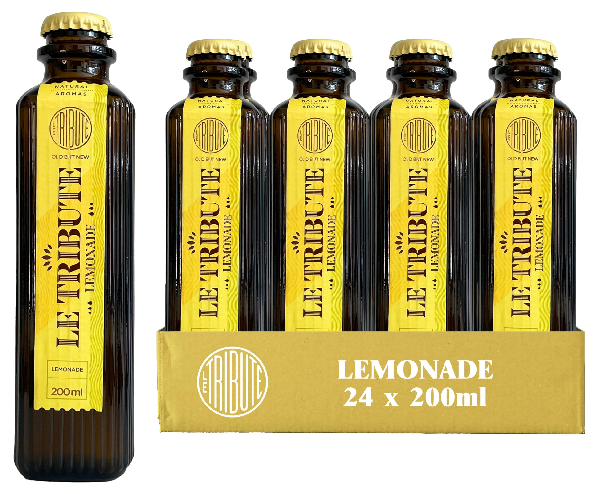 Le TributeLemonade | Case of 24 x 200ml Bottles | Multipack | Natural Ingredients | Made with Natural Lemon Juice | Premium Cocktail Mixer