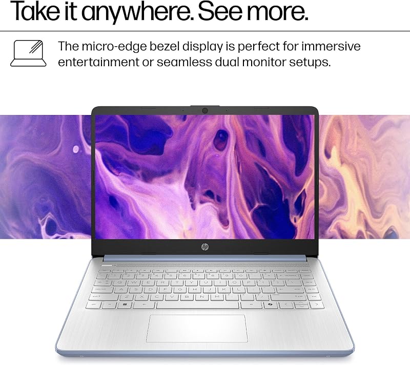 HP Pavilion Laptop 2026 Notebook for Students & Remote Work, Intel N150, 8GB RAM, 128GB Storage, 256GB SD Card, Lightweight, Long Battery Life, Wi-Fi 6, 1 Year Office 365, Win 11 Home S, Steel Blue image 5