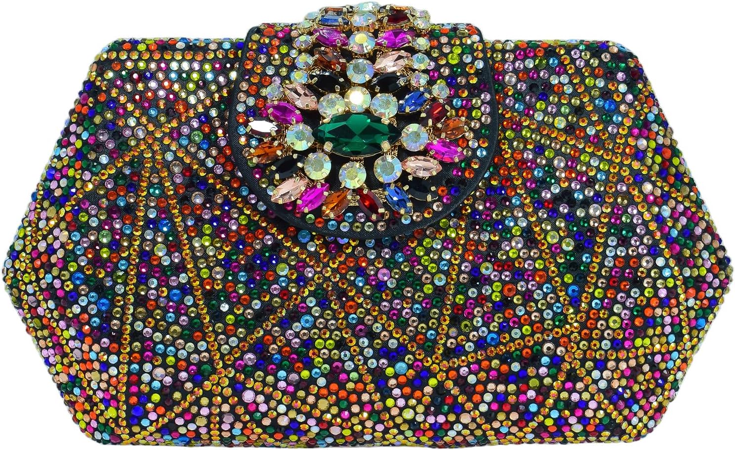 Vintage Rhinestone Clutch Colorful Women Bling Purse Party Bag Wedding Handbag