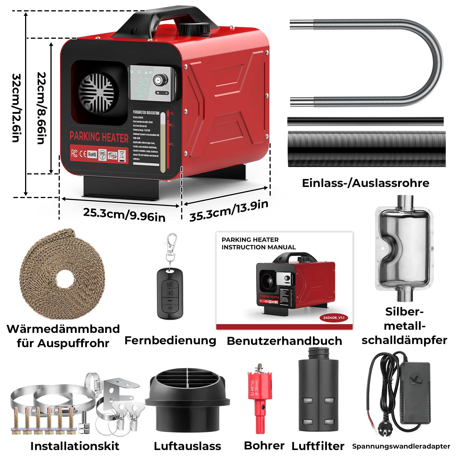 Sitzheizung 24 V TolleTour Standheizung 8KW Für Diesel Dieselheizung Mit LCD-Display Und Vevor Dieselheizung 8kw
