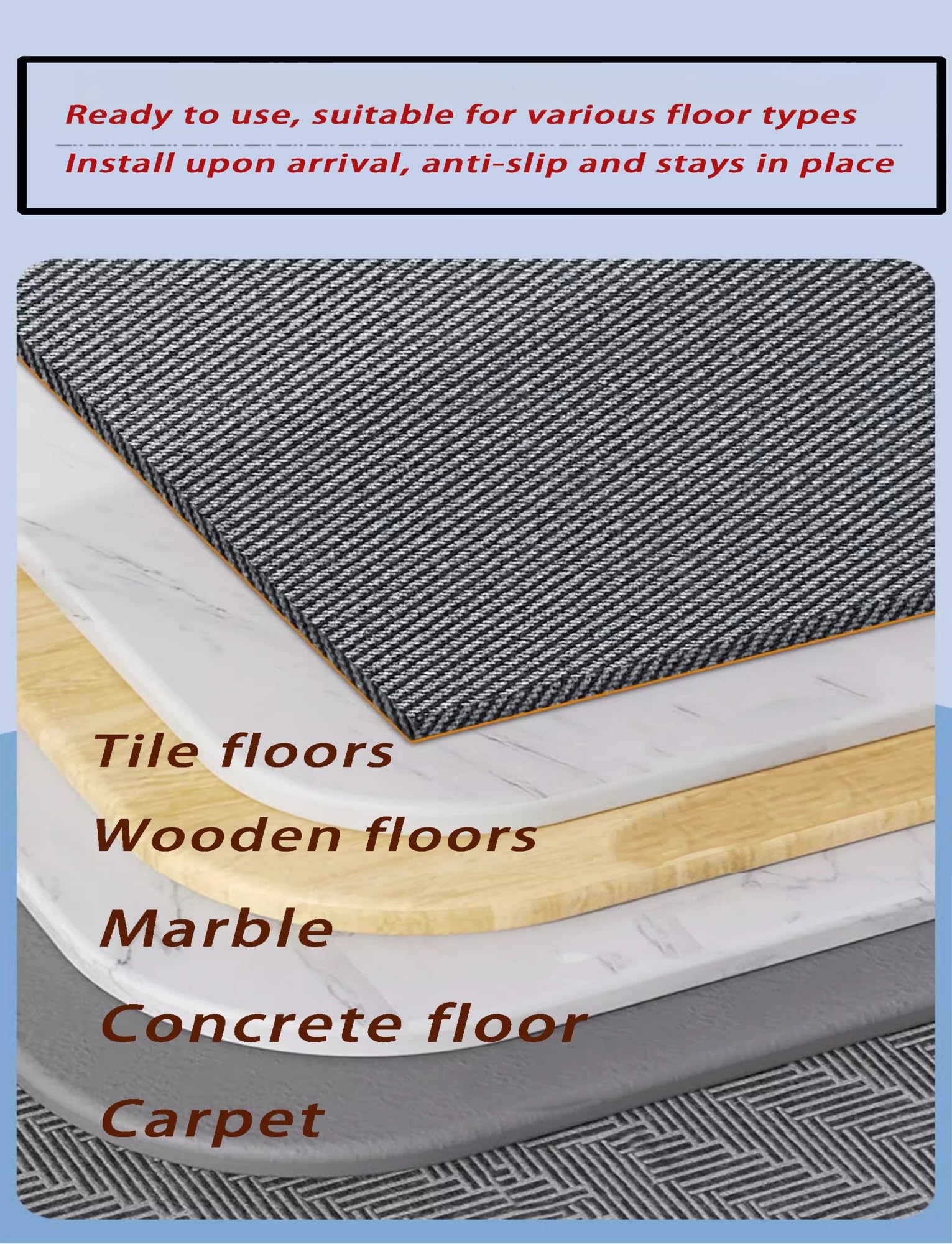 Tapis commercial à couverture complète pour les entreprises, revêtement de sol intérieur épais antidérapant, grande surface personnalisable sous le bureau