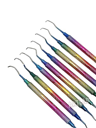 Miniatura 25 de Juego de curetas dentales de acero inoxidable alemán de alta calidad, kit de instrumentos veterinarios dentales - Curetas periodontales Gracey mango