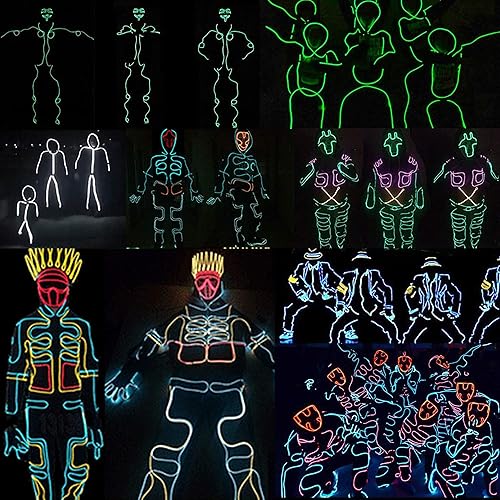 Miniatura 6 de ILEBYGO Kit de luces de neón de alambre EL de 16.4 pies con inversor de batería AA portátil para Halloween, Navidad, decoración de fiestas (rosa,