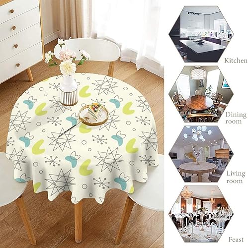 Miniatura 271 de Mantel floral hippie, diseño retro de los años 70, naranja, rosa, azul, floral, bohemio, estampado estético de margaritas, para fiesta, picnic