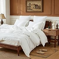 Vista 2 de Simple&Opulence - Juego de funda de edredón hecha al 100 % de lino, lino francés lavado, 3 unidades, ropa de cama unicolor, estilo básico, funda