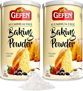 Gefen Aluminum-Free Baking Powder 8oz 2-Pack (1LB Total) | Gluten-Free, Cornstarch-Free, Resealable Canister, Kosher Certified