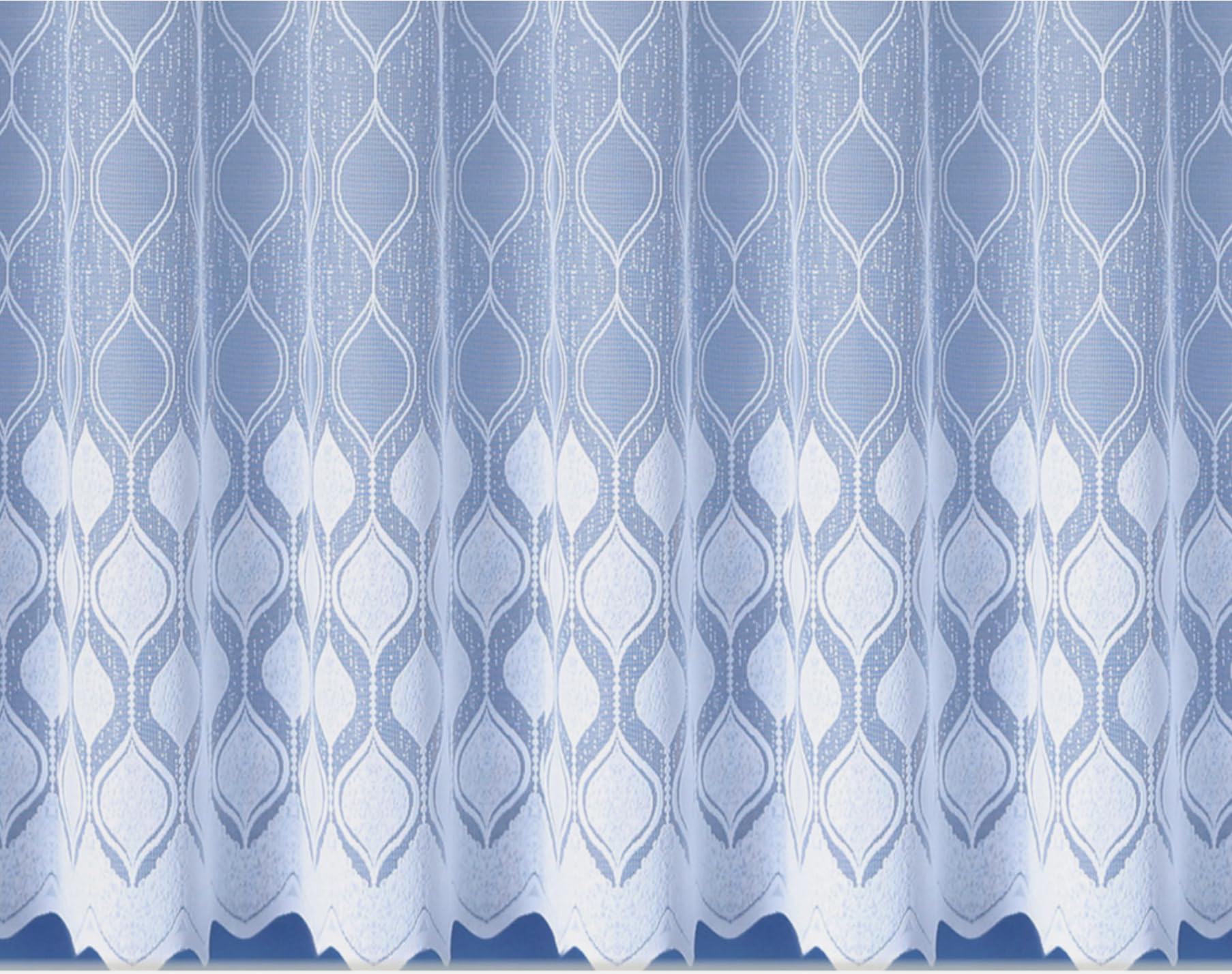 Nancy's Linens White Sophie Modern Lace Net Curtain - Sold By Meter Drop (48" (122Cm))