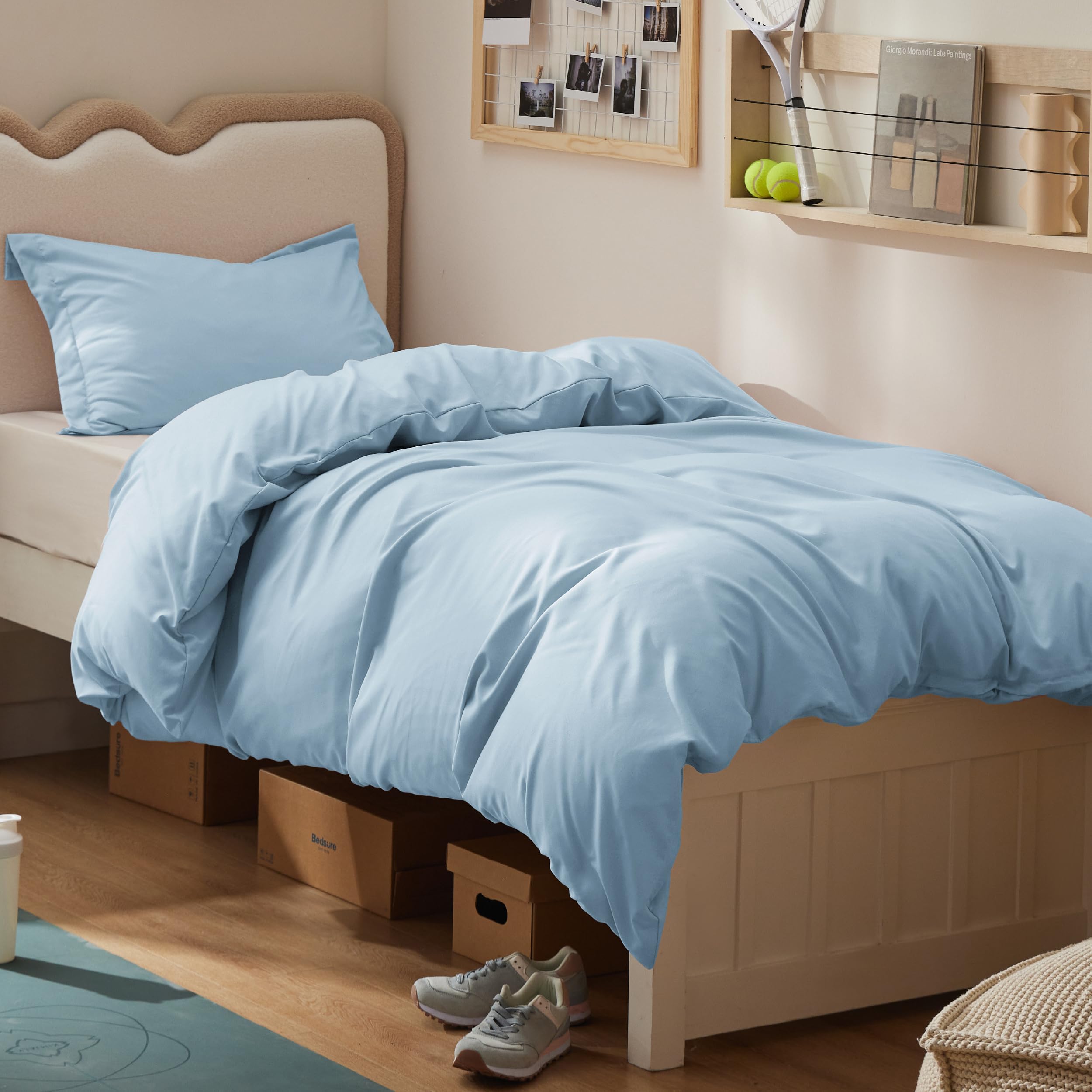 Bedsure Twin/Twin XL Duvet Cover, Double Brushed Bedding Set, Baby Blue
